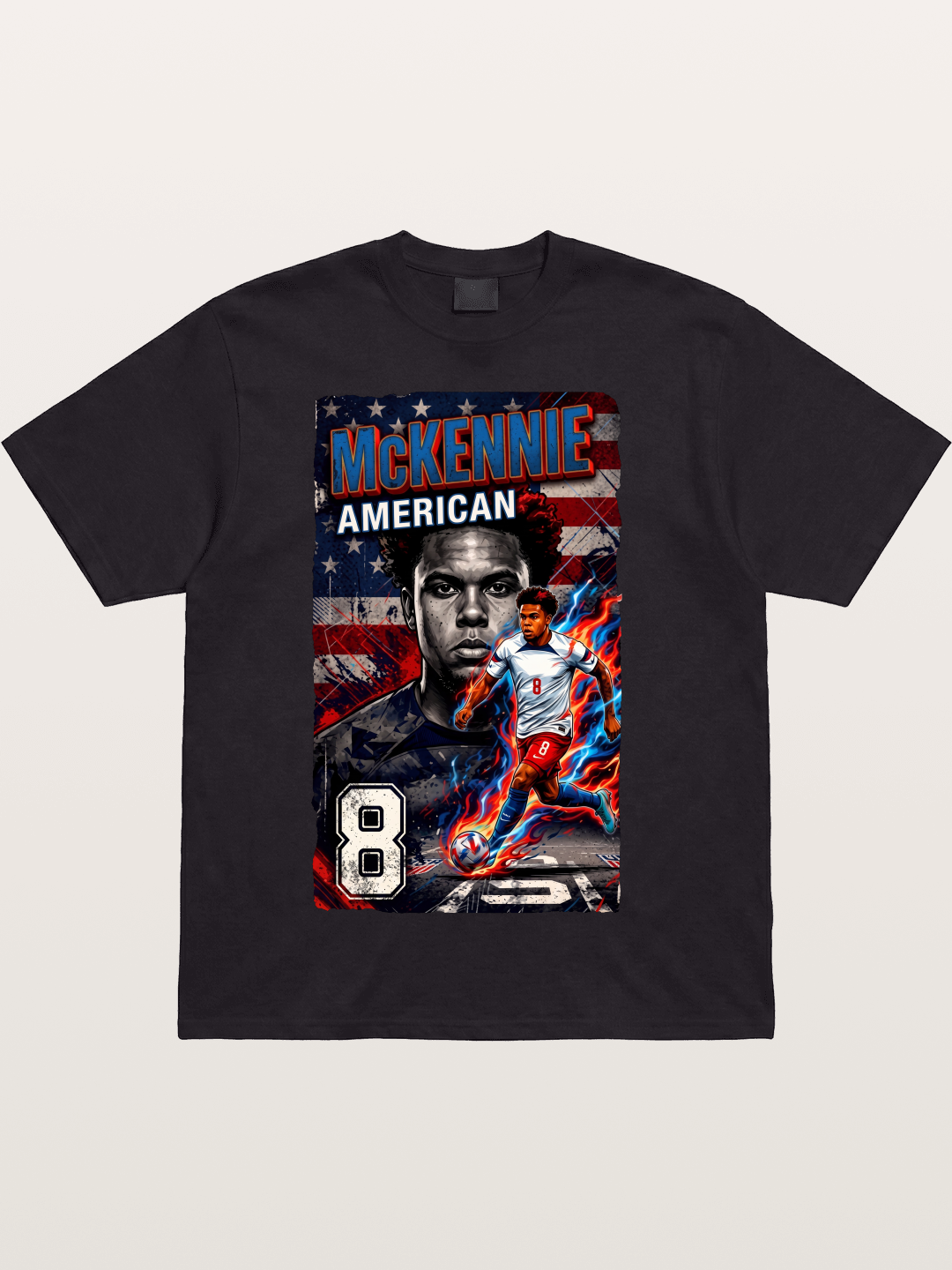 Weston Mckennie Fiery Retro Design Cotton T-shirt
