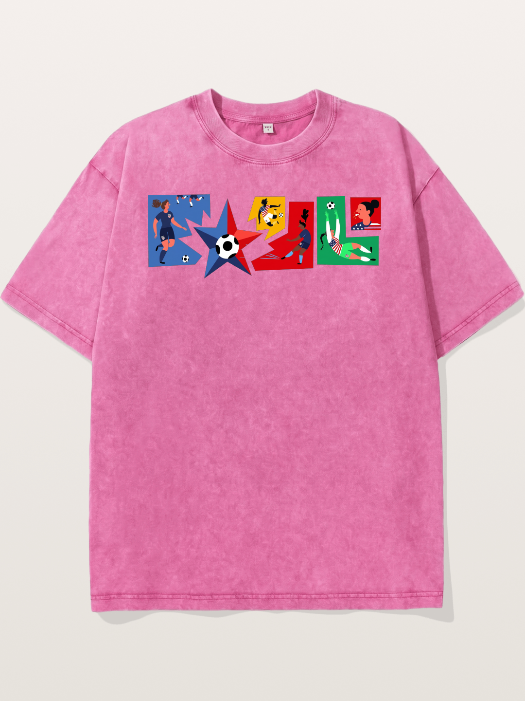 USA Women Soccer Collage Art Washed T-shirt