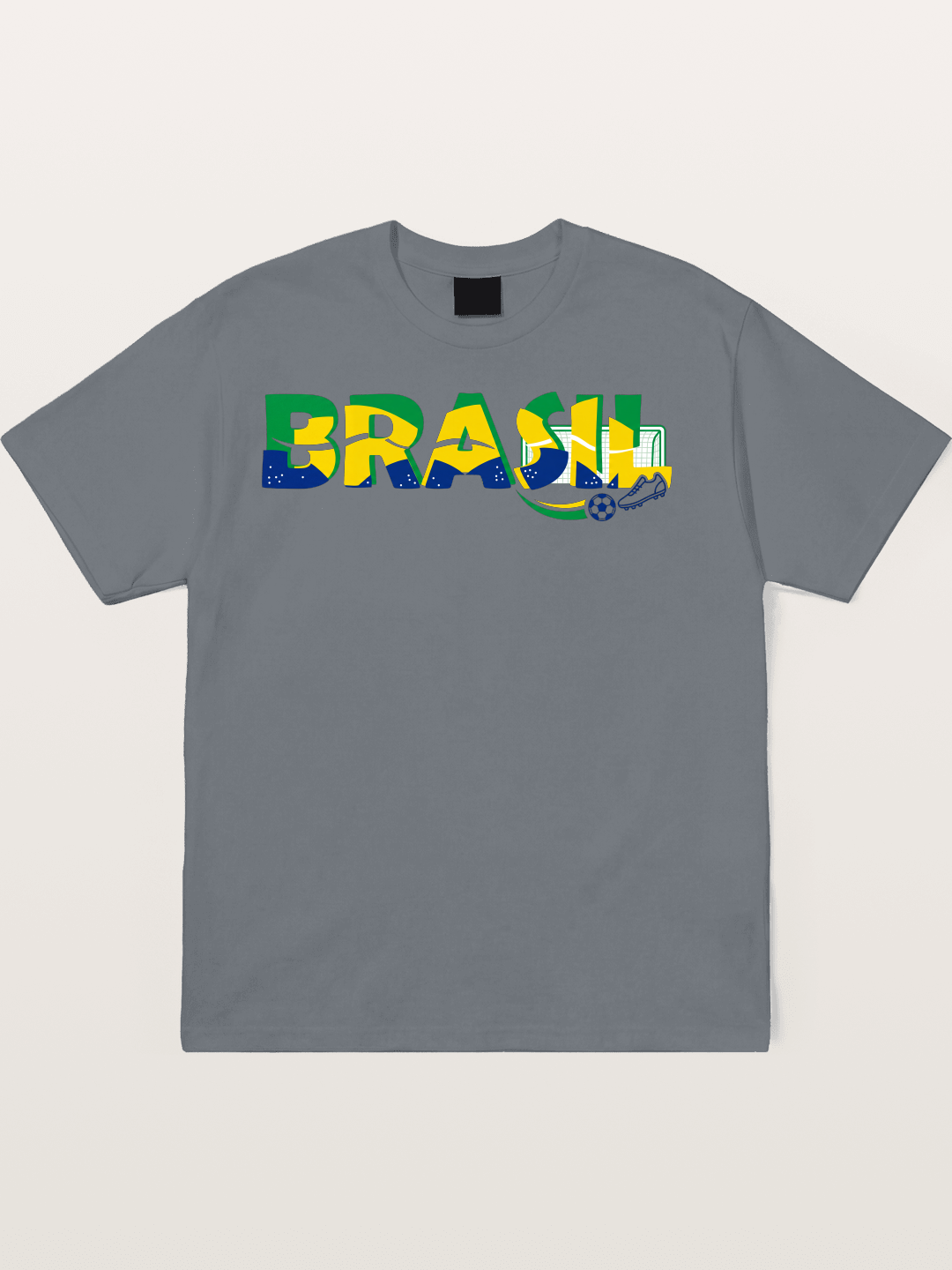 Brasil Typo Soccer Badge Cotton T-shirt