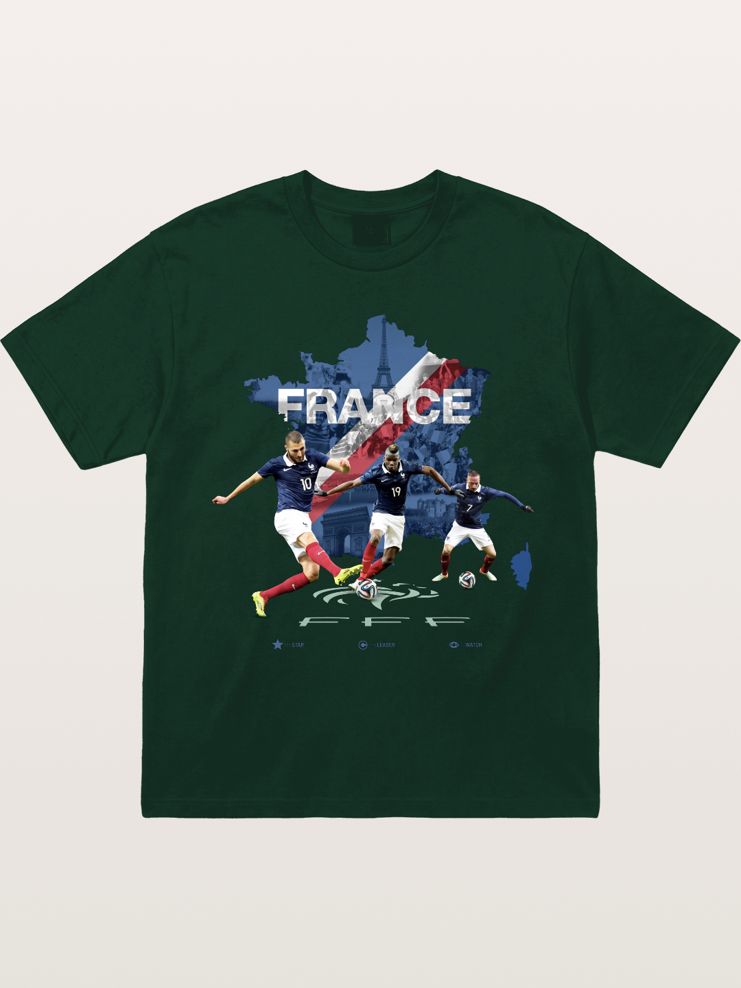 France Football Stars With Map Gildan T-shirt