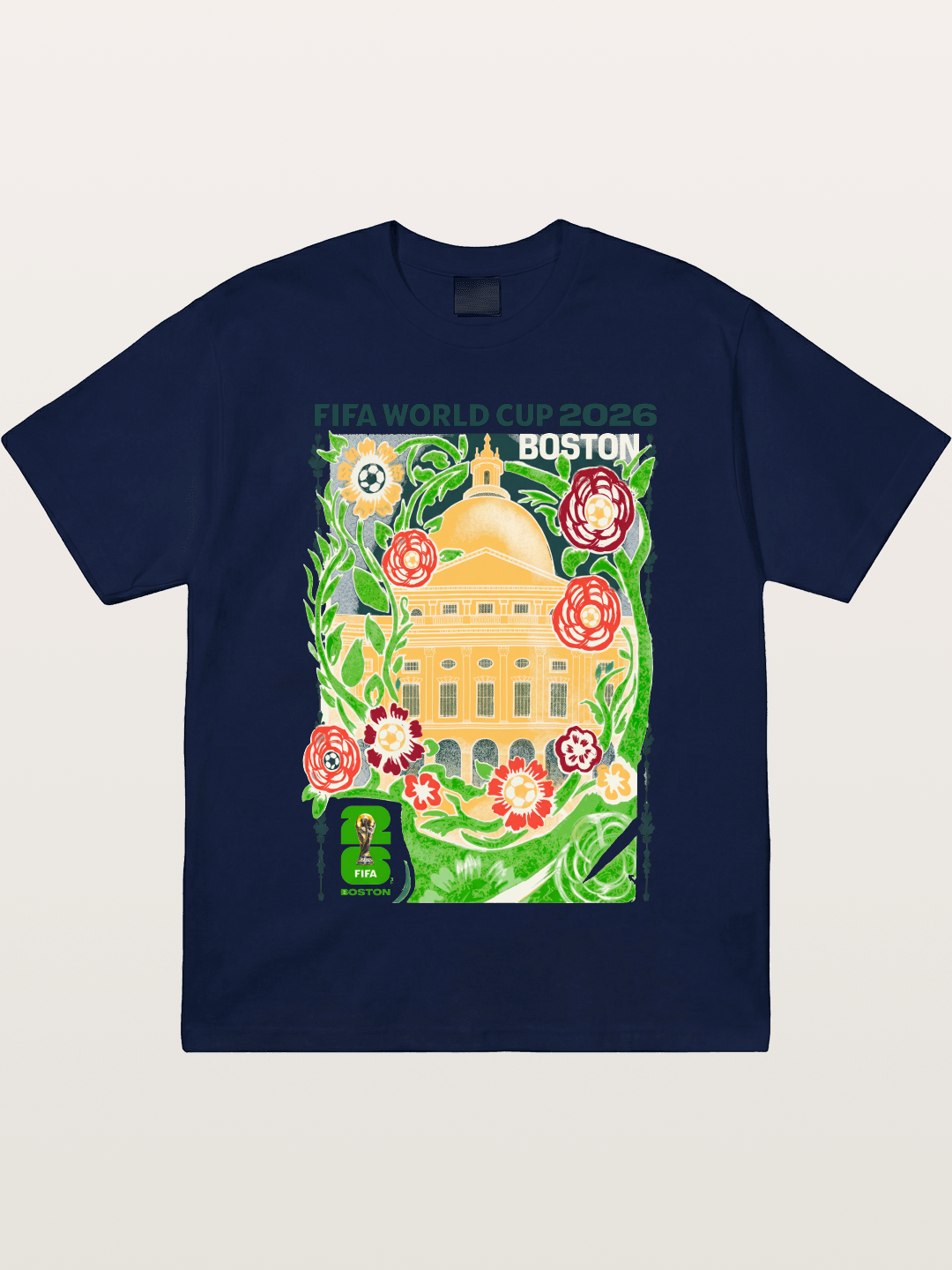 Boston WC 2026 Floral City Hall Art Gildan T-shirt