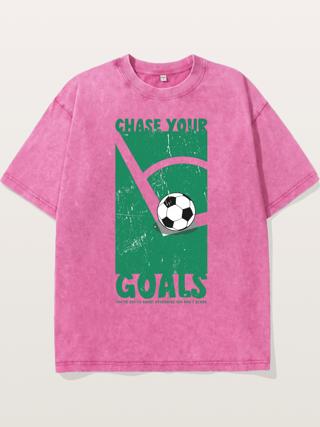 Chase Your Goals Green Poster Washed T-shirt