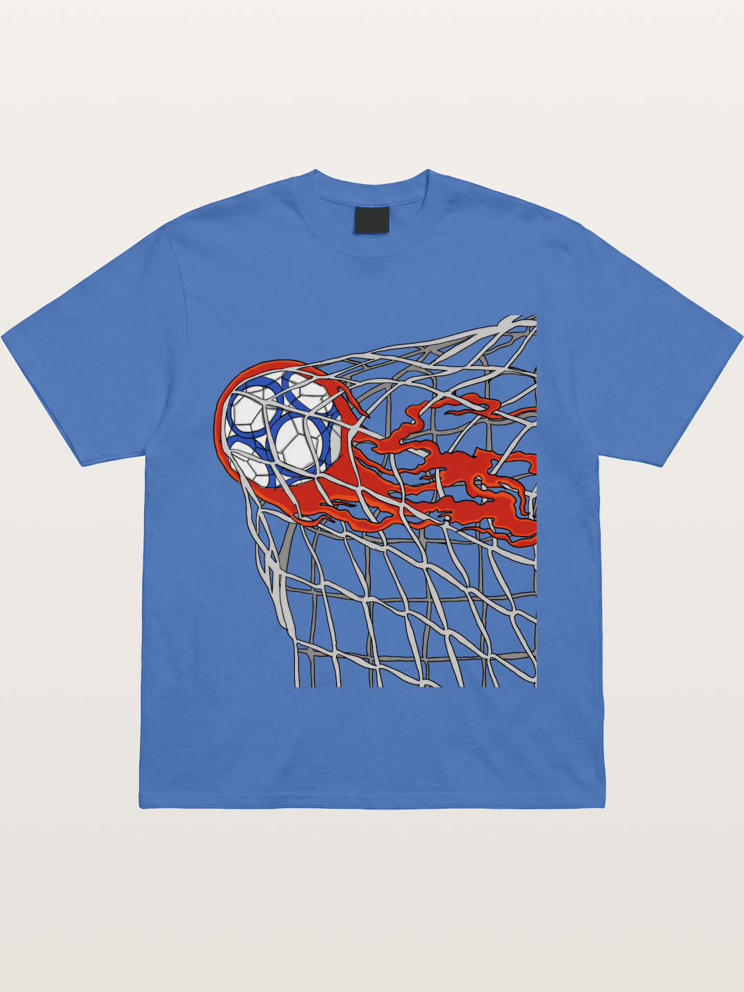 Flaming Goal Net Illustration Gildan T-shirt
