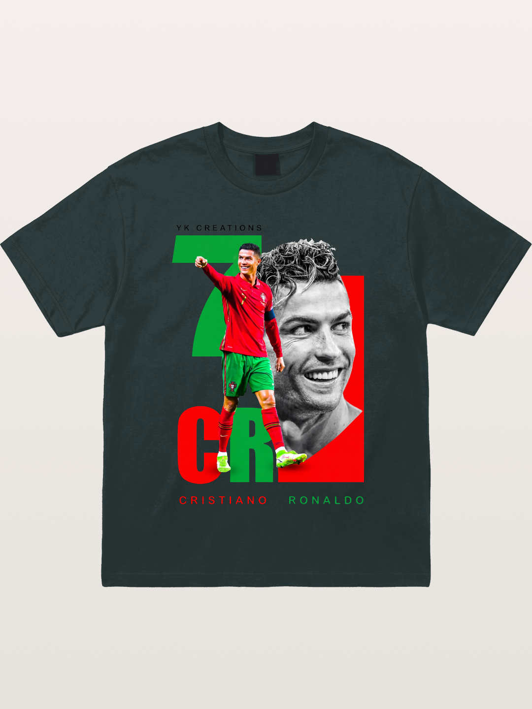 Ronaldo Portugal Colors Portrait Gildan T-shirt