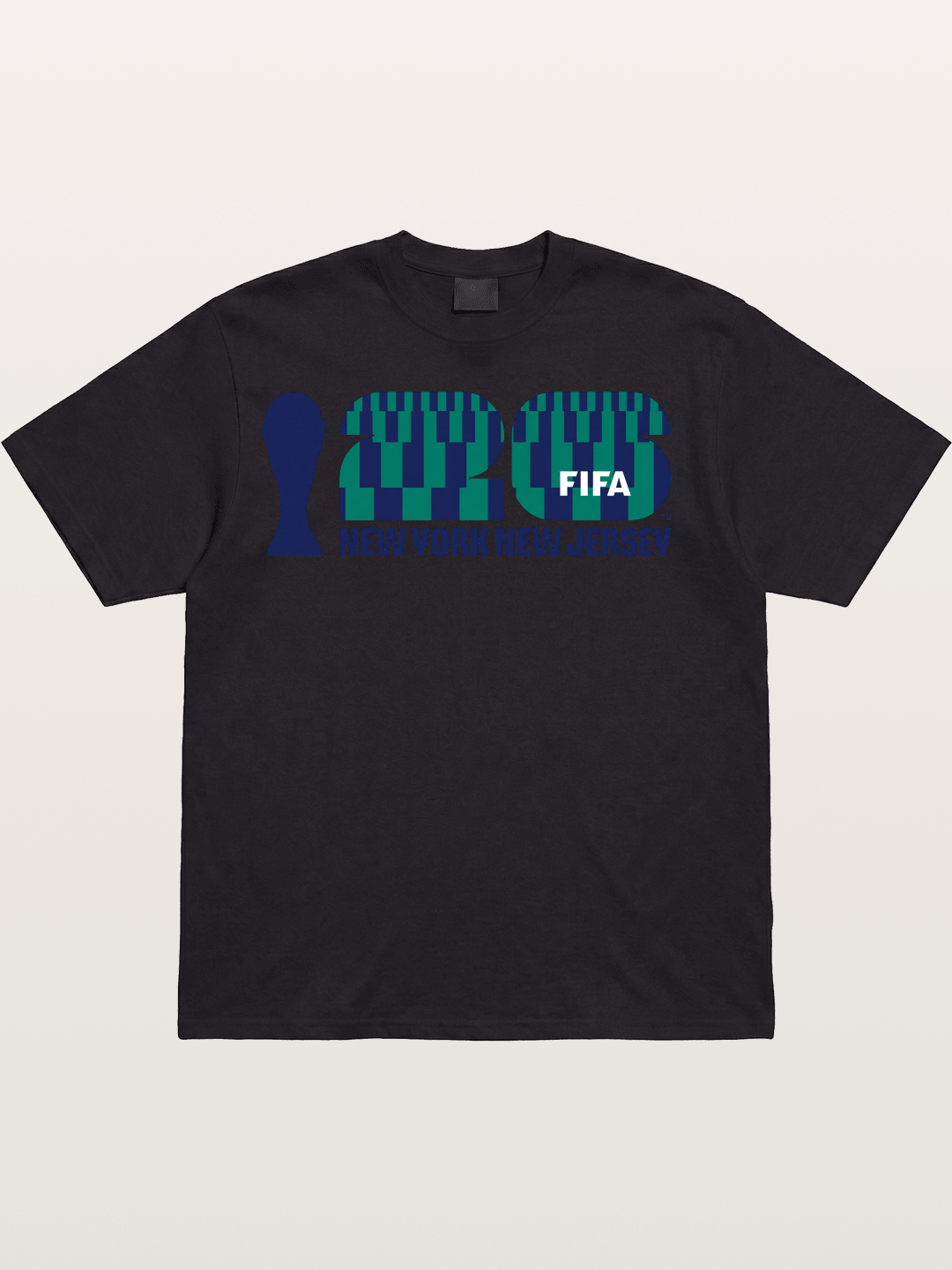 NYNJ WC 2026 Blue Geometric Logo Cotton T-shirt
