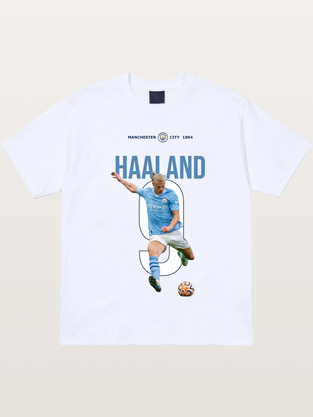 Haaland Number 9 Action Shot Gildan T-shirt