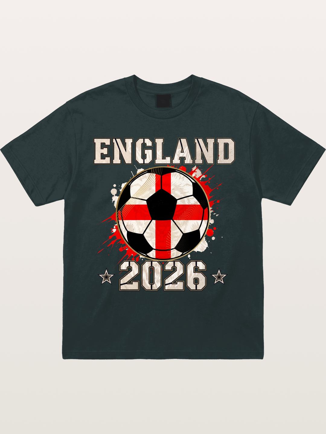 England 2026 Soccer Cross Flag Gildan T-shirt