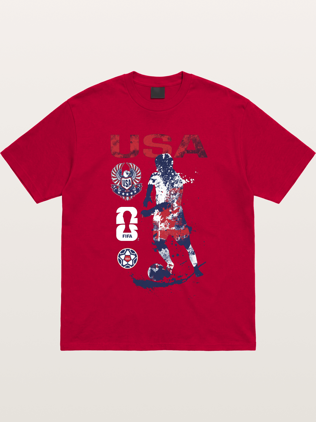 USA WC 2026 Splatter Soccer Player Gildan T-shirt