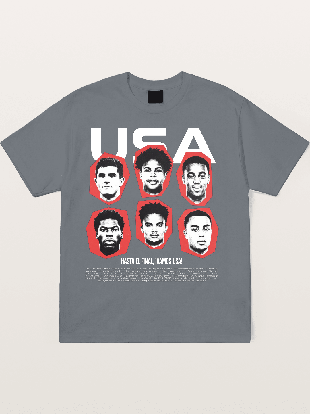 Six US Soccer Stars Hexagon Layout Cotton T-shirt
